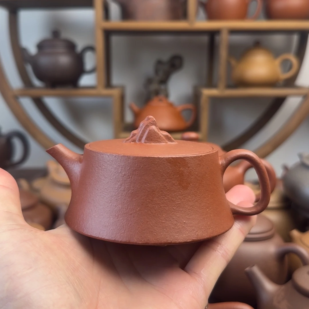 紫砂茶壶观山150cc黄龙山宝山纯红降坡