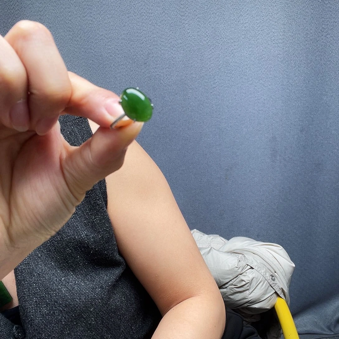 和田玉银S925镶嵌戒指