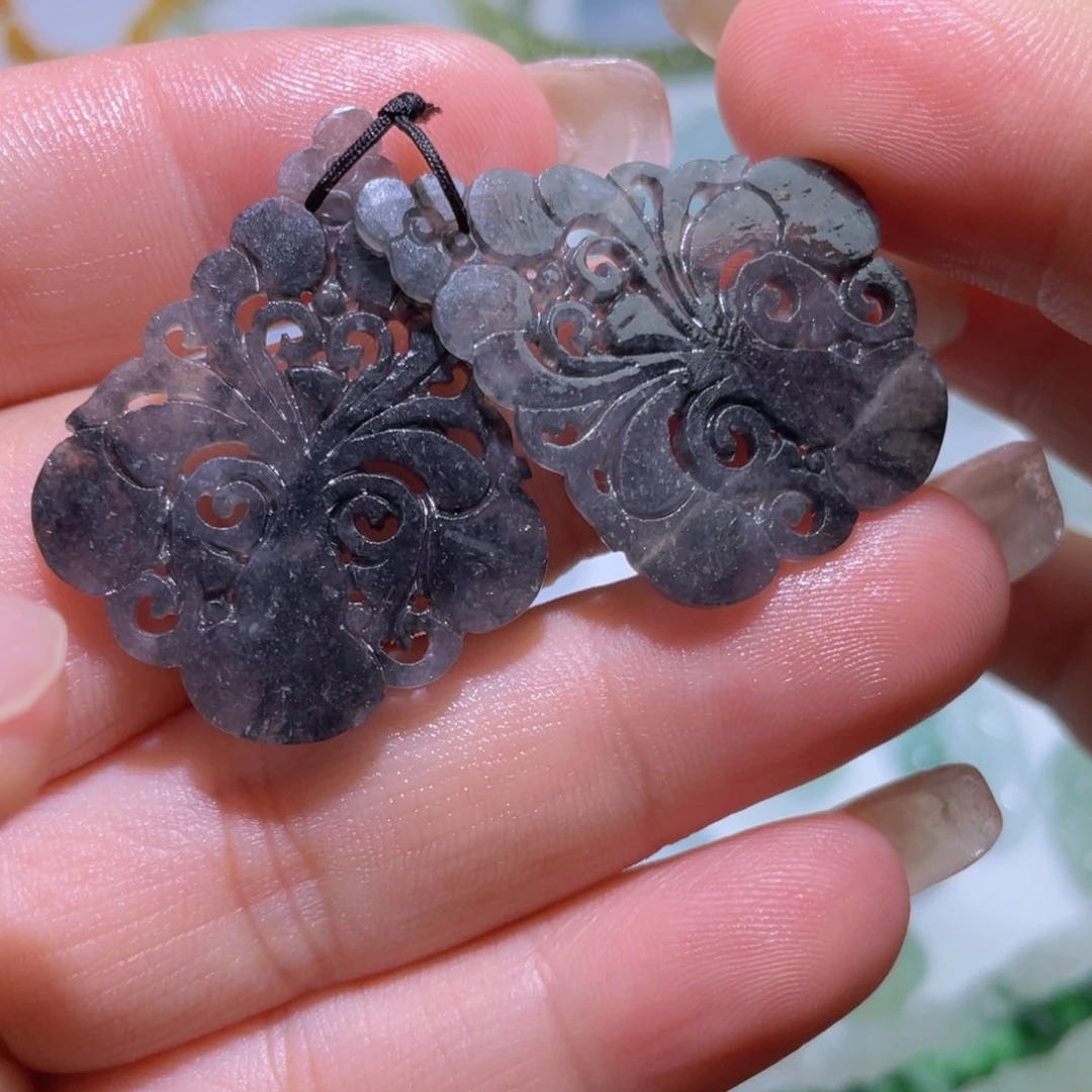 定制翡翠未镶嵌花片耳饰