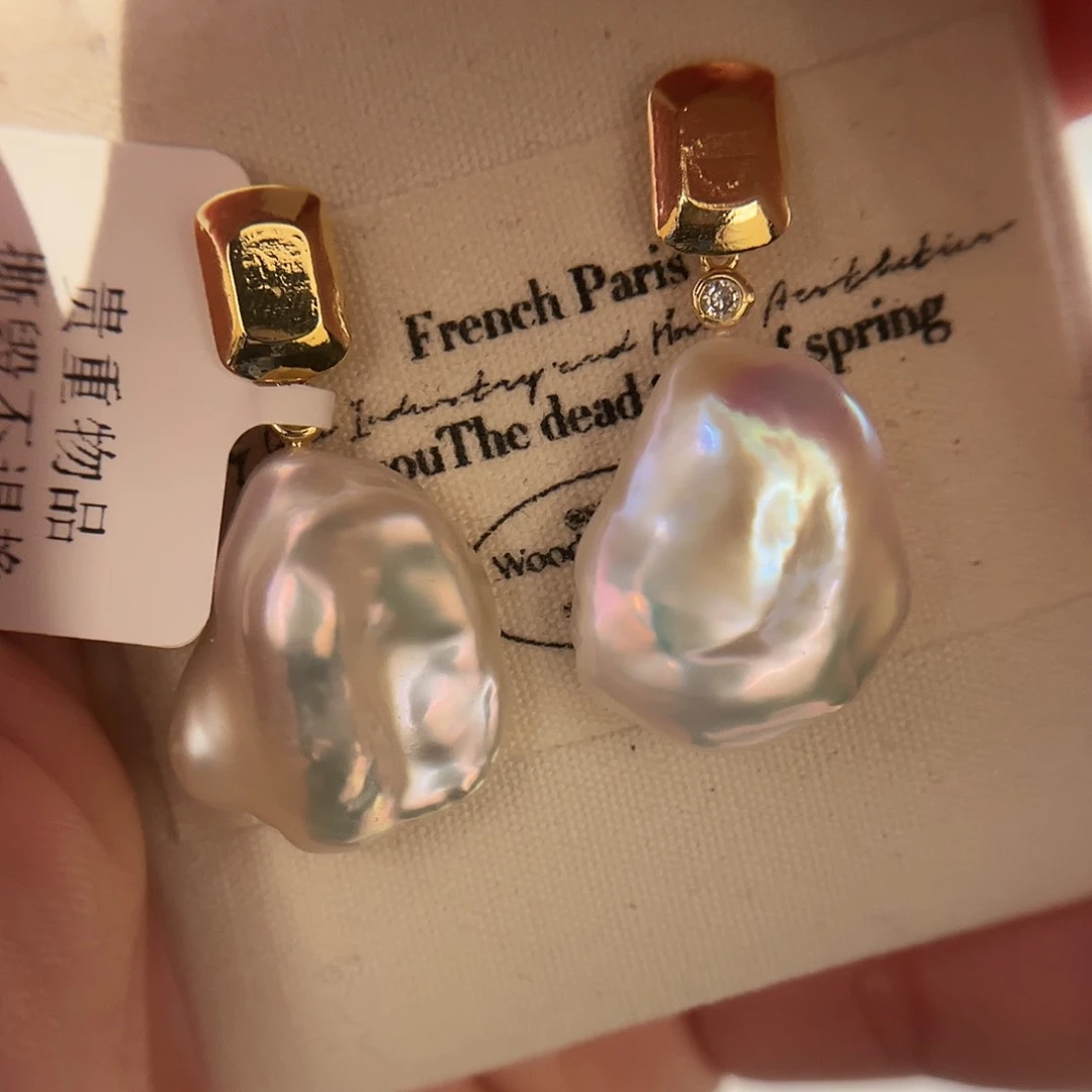 淡水珍珠耳饰合金