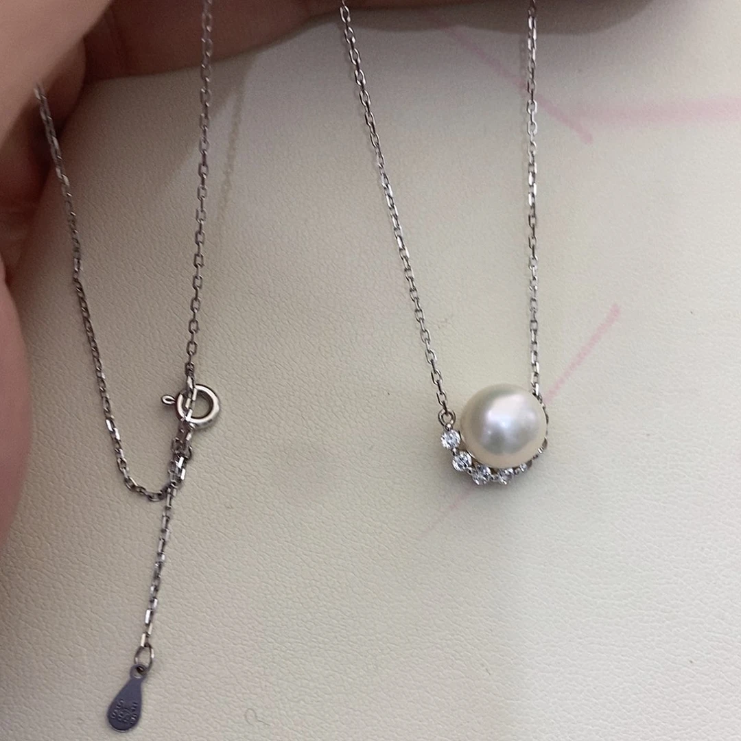 套链银S925镶嵌淡水珍珠