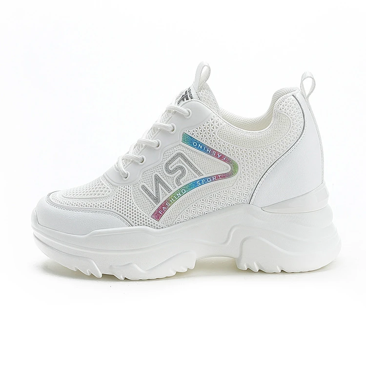 潮流星期天2024女鞋新款底内增高休闲运动鞋小白鞋