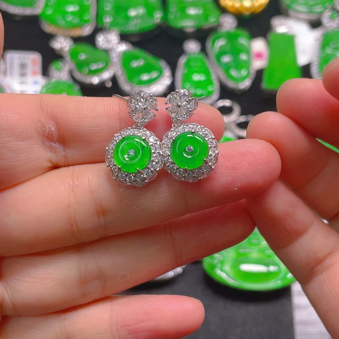 翡翠银S925镶嵌吊坠(不含链)