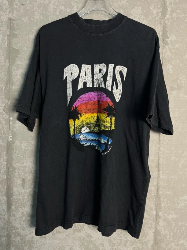 未使用 Balenciaga/巴黎世家 M*1/巴黎世家椰树铁塔短袖/08750