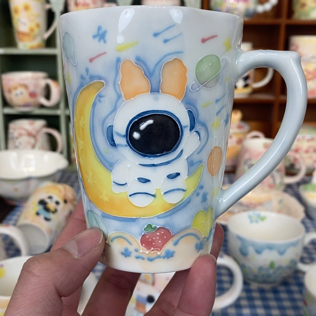 瓷片宇航员马克杯微瑕