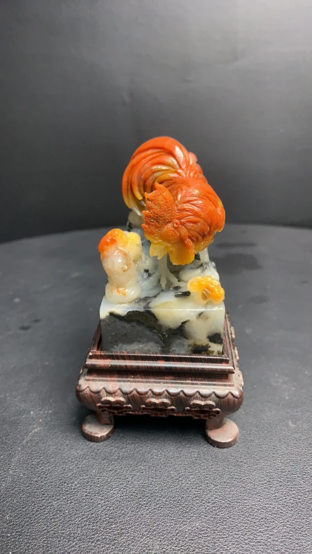 福建寿山石：公鸡、父子情深