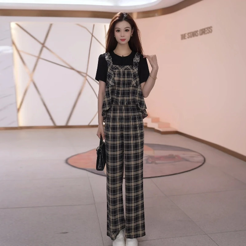 【两件套】夏季新款时尚修身气质高贵洋气印花收腰显瘦减龄两件套裤