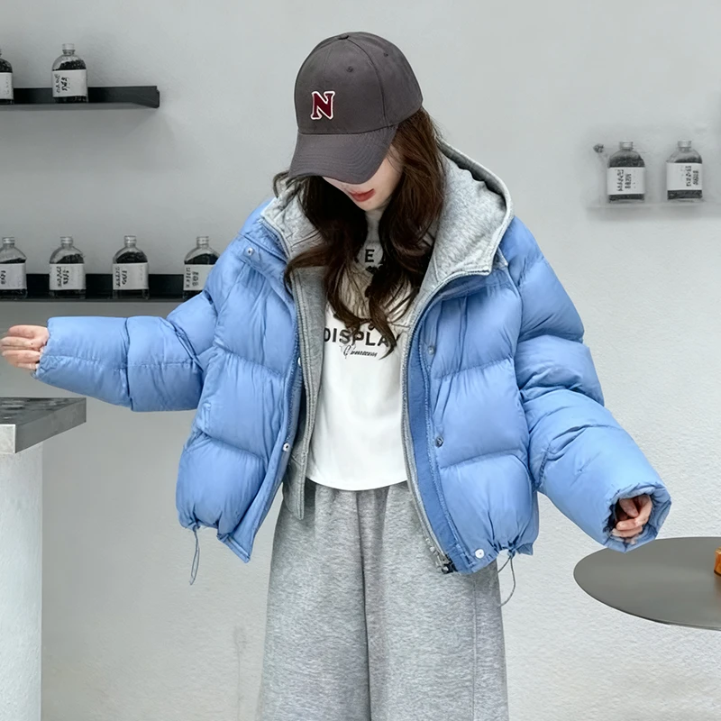 韩版纯色立领服外套女冬季2025时尚百搭新款小个子加厚保暖衣