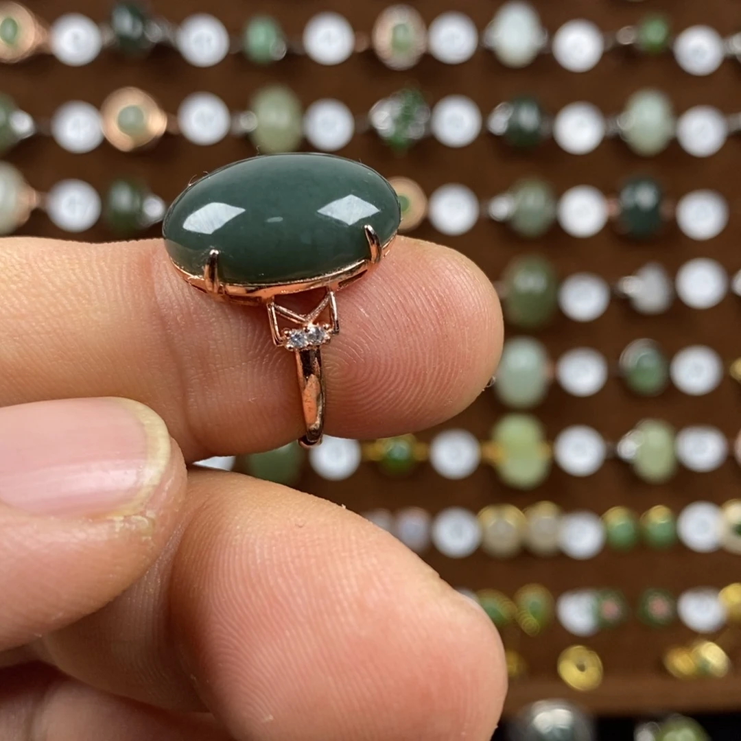 和田玉（青玉）戒指合金