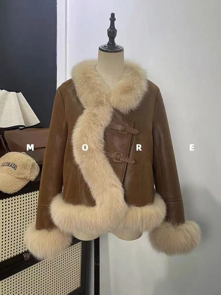 〈纪朵研〉1682短外套宽松型百搭短款秋冬毛领派克服