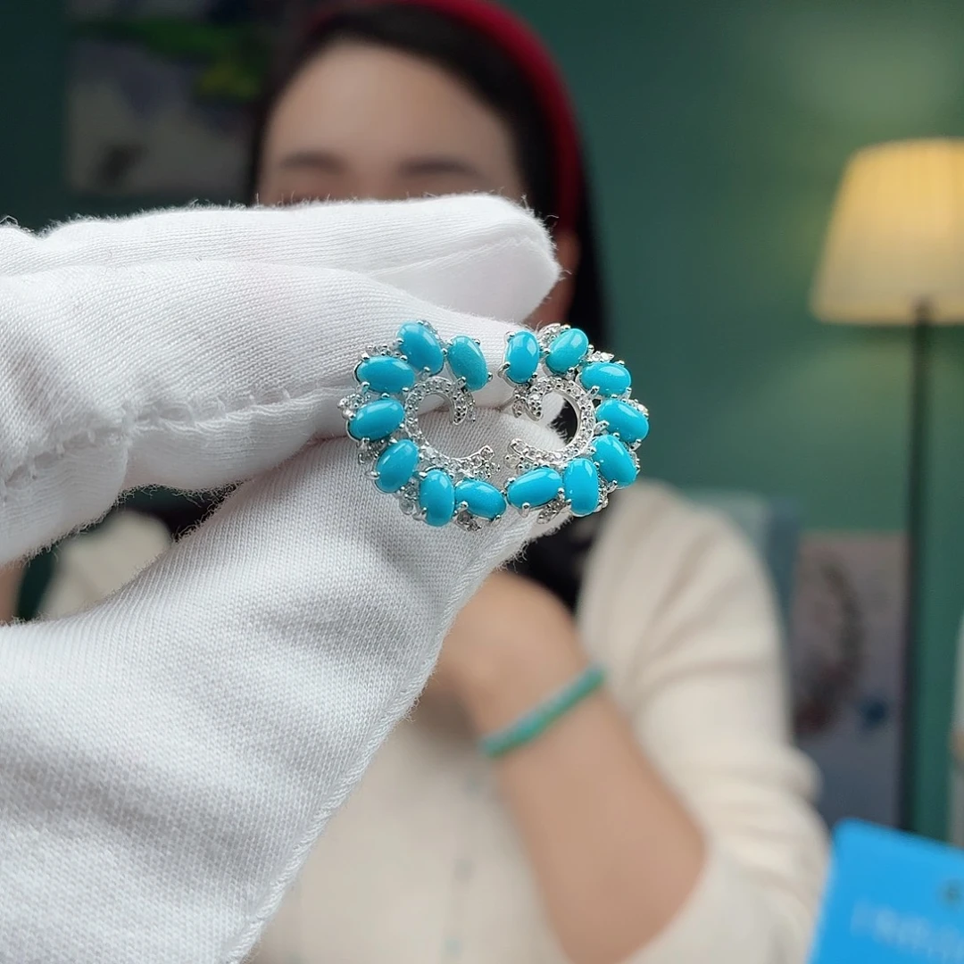 绿松石银S925镶嵌珠宝奇石