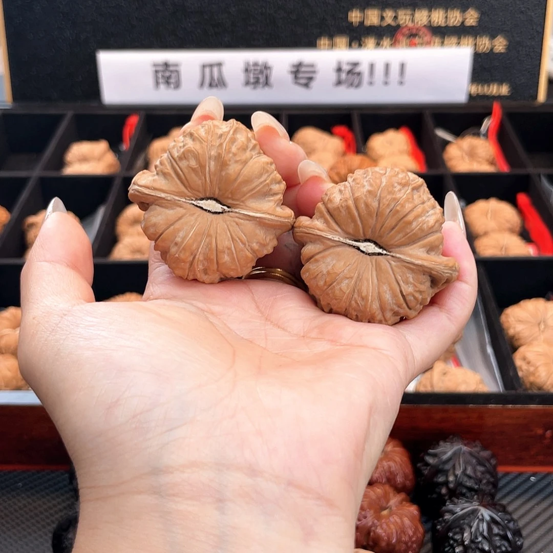把件文玩核桃45南瓜全品一字深凹底近圆近正45S3