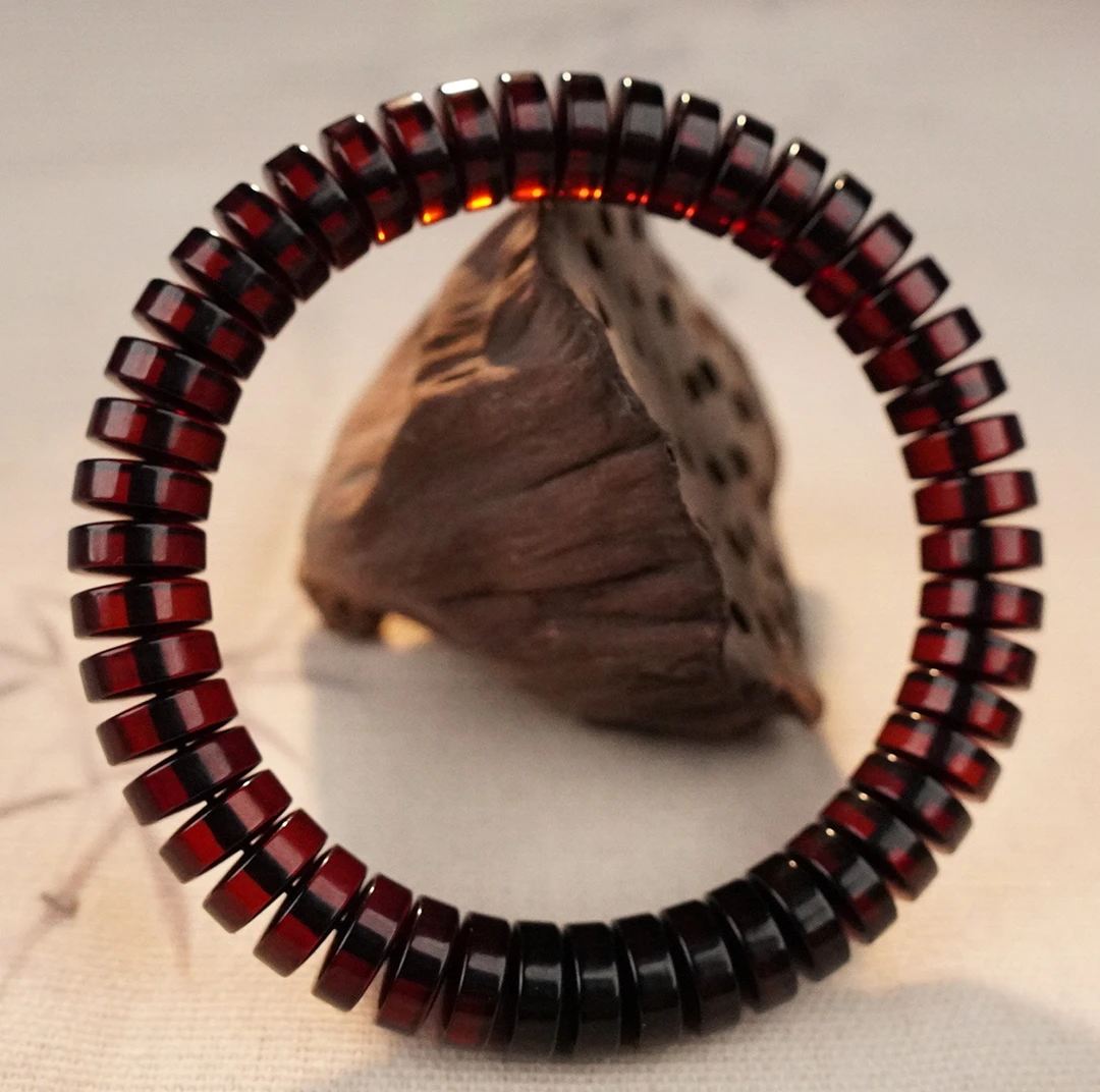 【亿景珠宝】10+直切缅甸天然血翳珀手串单圈时尚大气YJWRQ2A015