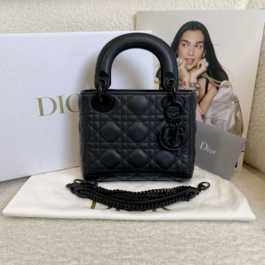 99新 DIOR/迪奥 十一壹臻/So black 黑色三格戴妃 58461151