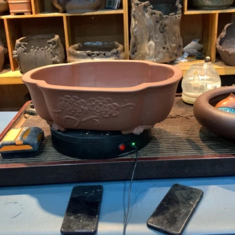 紫砂花盆长方海棠