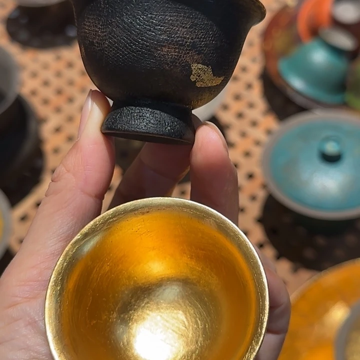 天然大漆金杯子一只