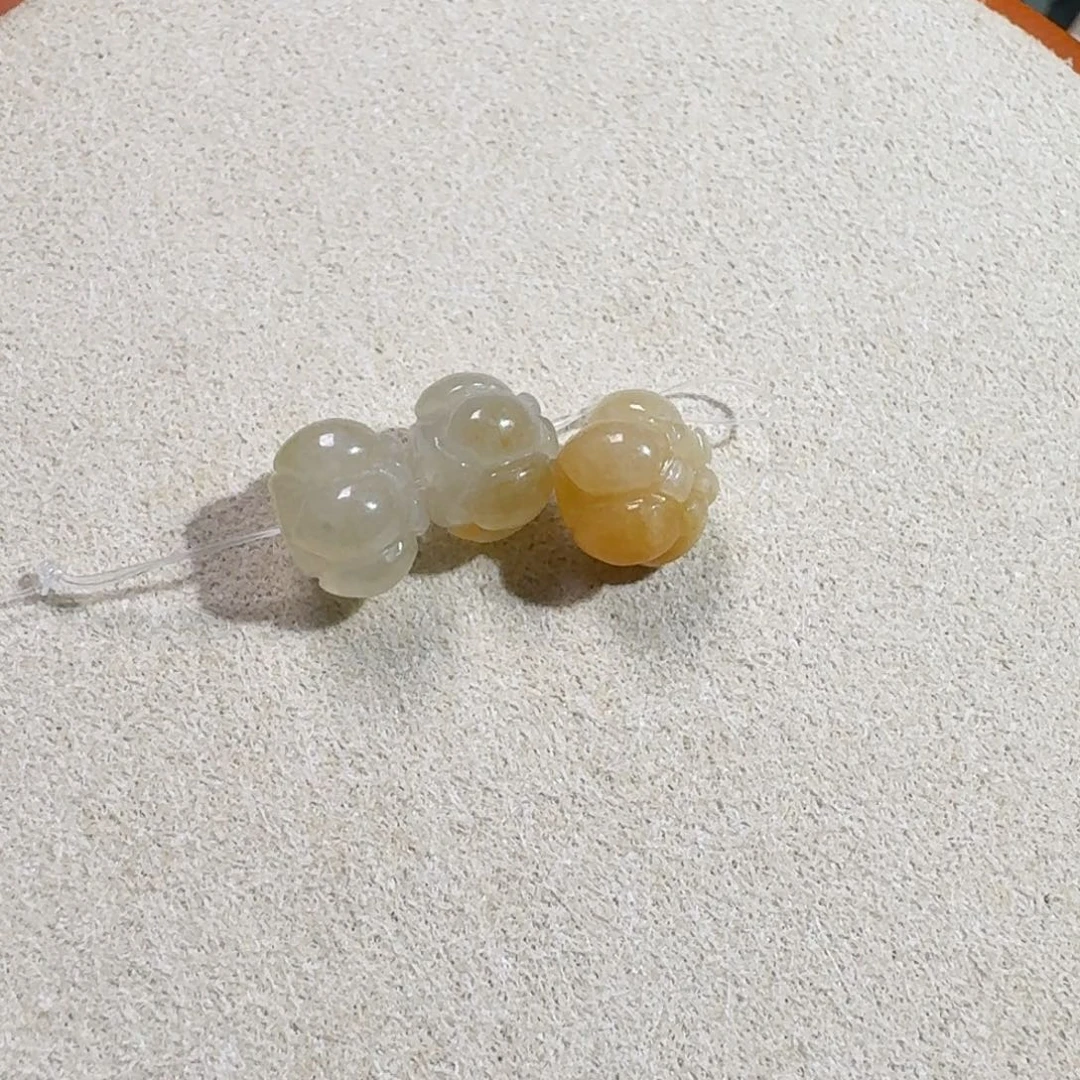 冰***兰翡翠未镶嵌颈饰天然A货翡翠莲花珠