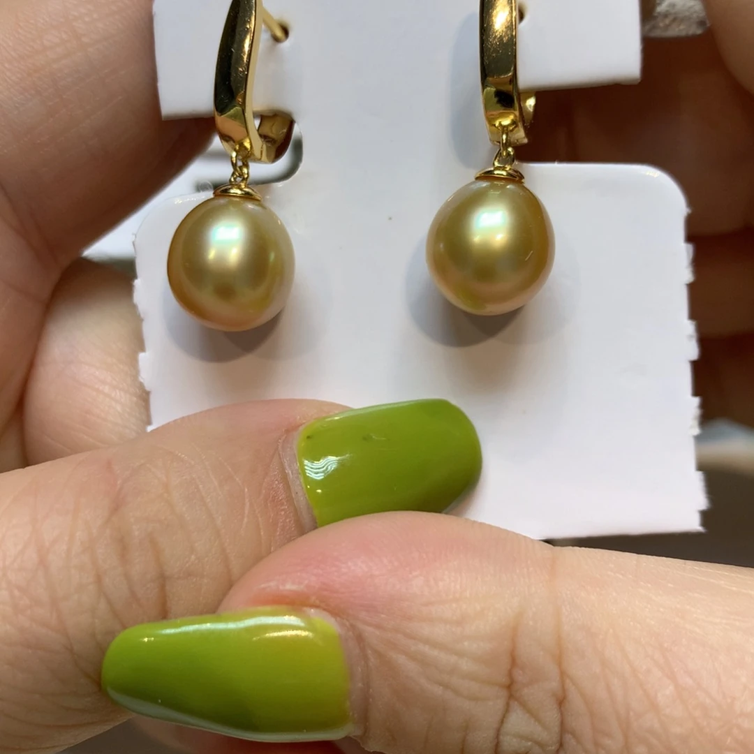 银S925镶嵌海水珍珠耳饰