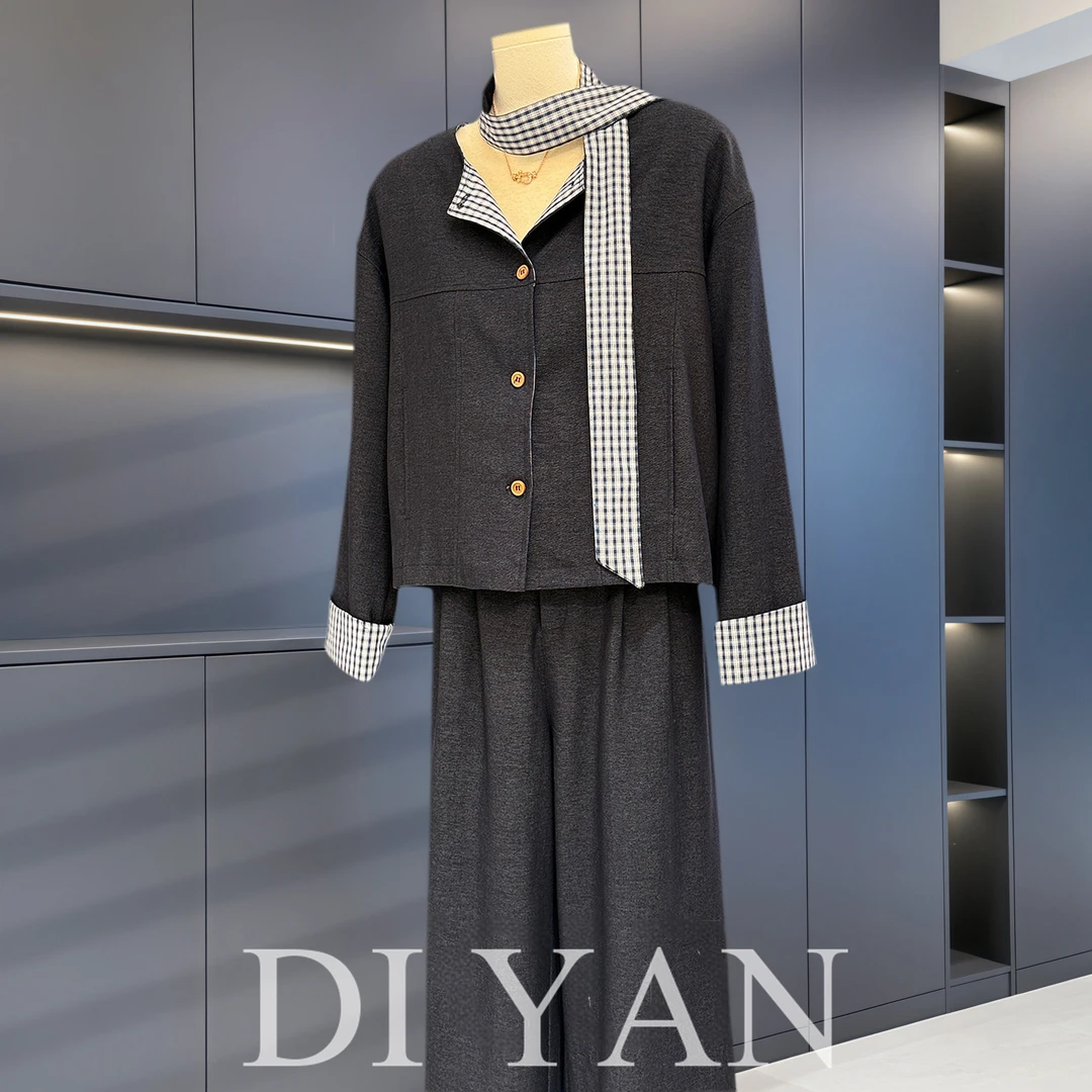 时尚休闲妈妈装牛仔服两件套女秋装新款气质百搭中老年外套两件套