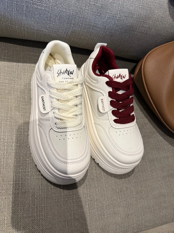 166女士厚底小白鞋