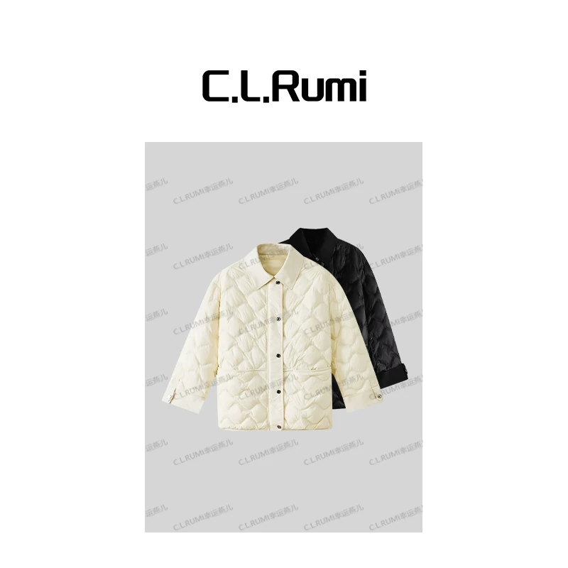 【Rumi精选】“可机洗鹅绒”冬季百搭宽松保暖鹅绒羽绒服外套7270wt