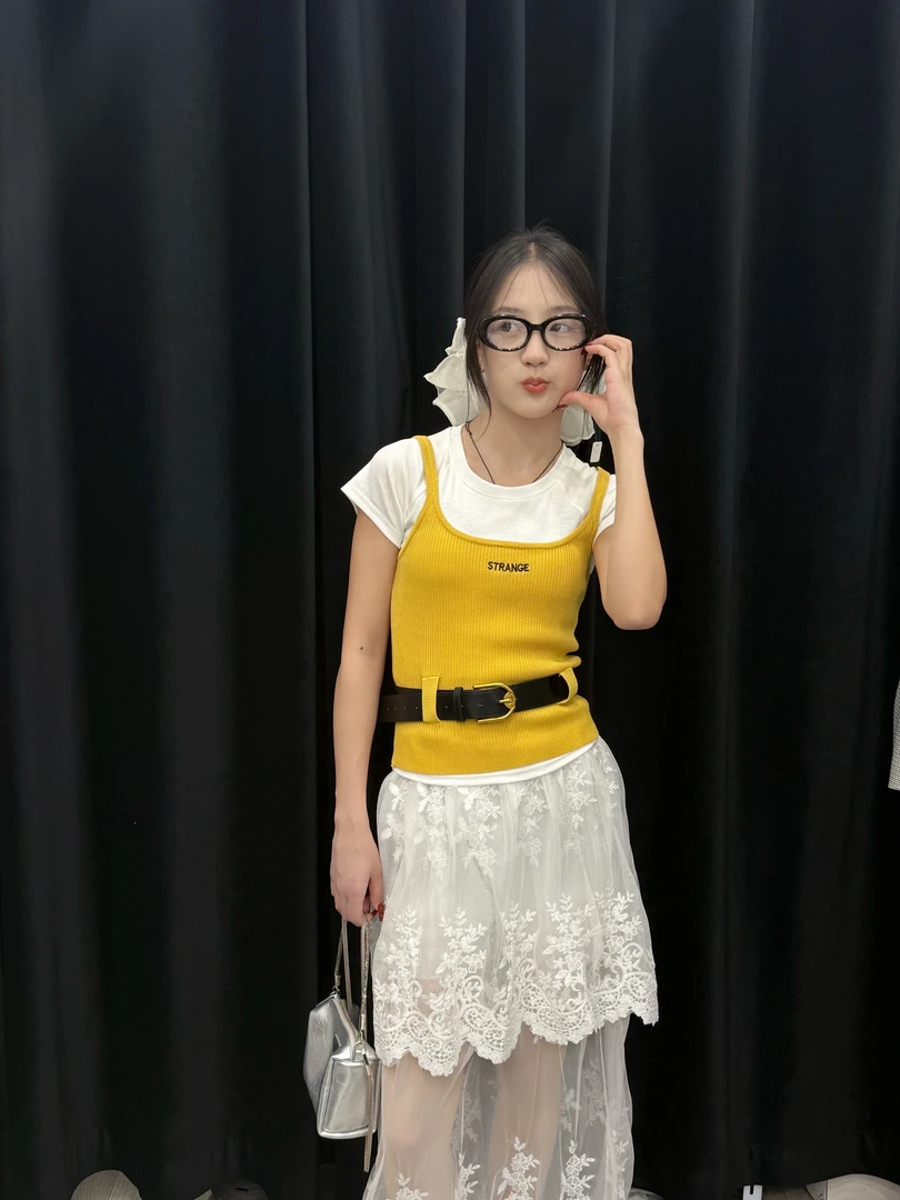 纯欲辣妹高级显瘦打底连衣裙套装（孤品扣号）