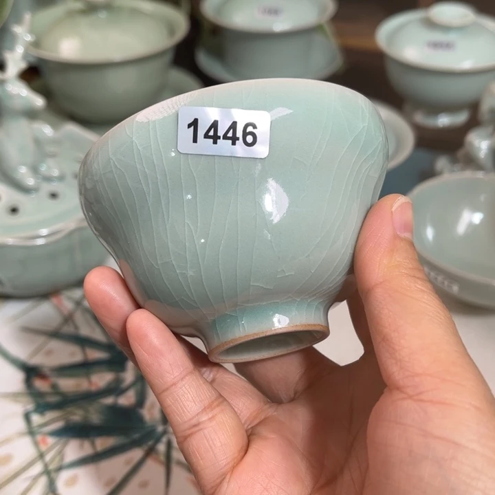 红***鱼主人杯1446 ，青鸾汝瓷原矿釉
