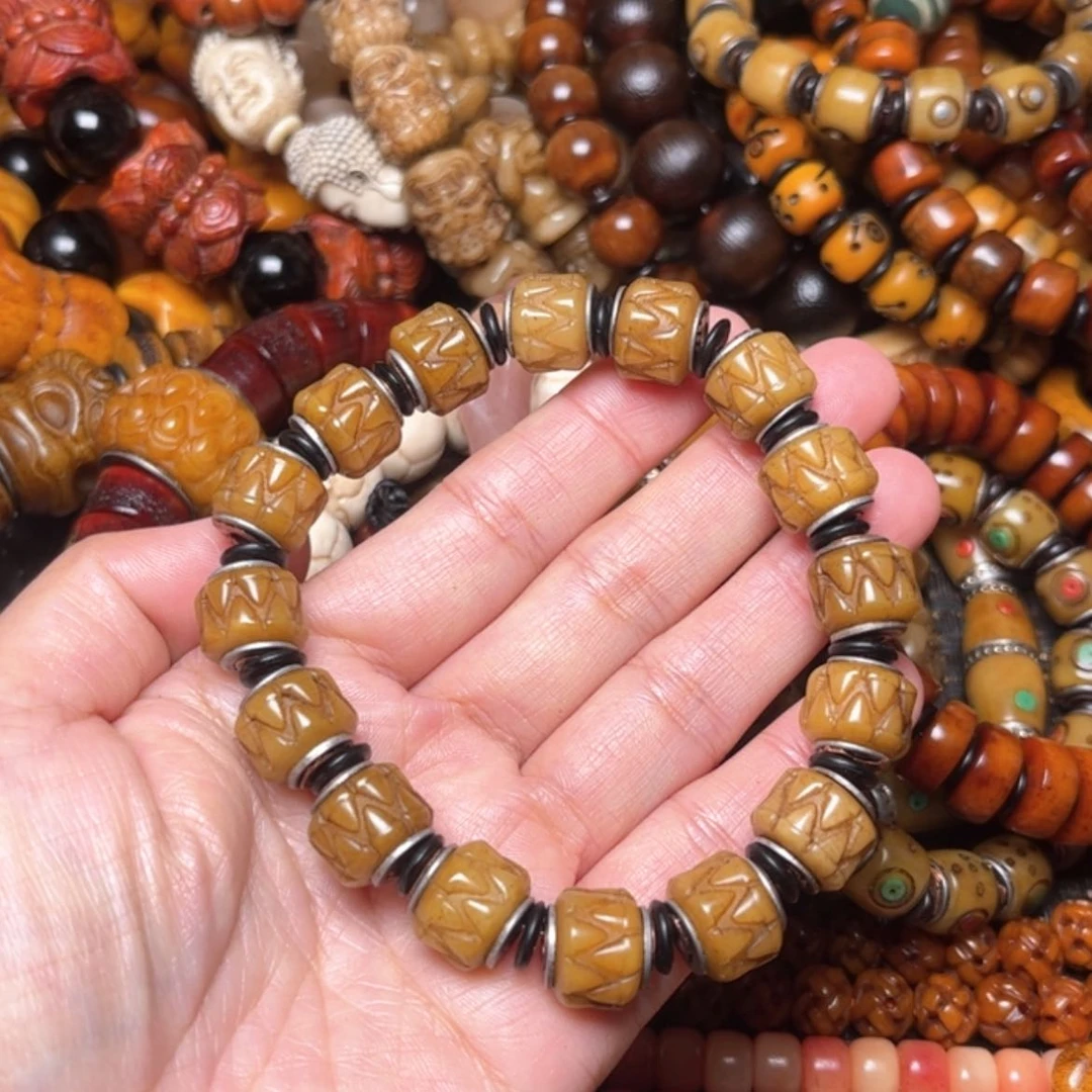 【闪购商品】牛骨手串/手链牛骨原色吞金兽13×16颗