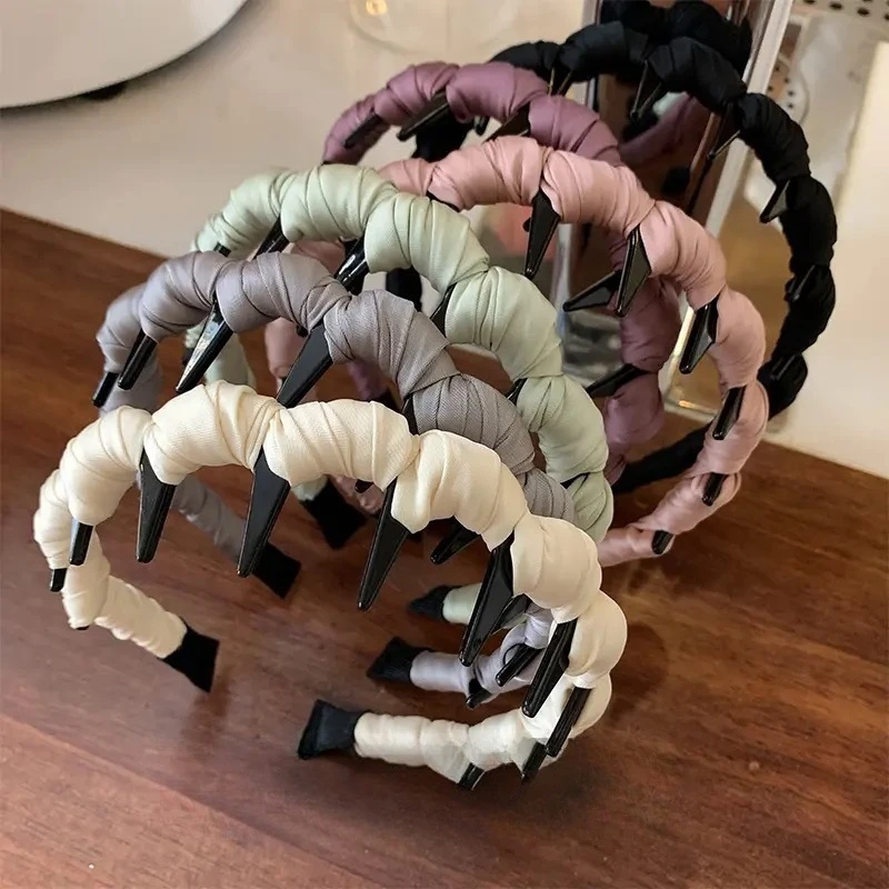 巨饱满~高级感缎面高颅顶发箍加厚充海绵带齿头箍女春夏色系百搭