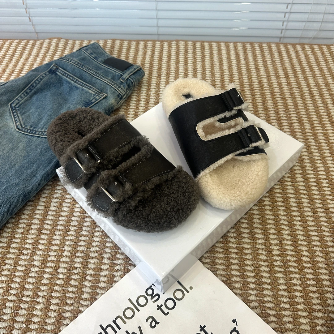 2025热门爆款推荐百搭增高显瘦洋气十足厚底一字毛毛拖鞋28-11