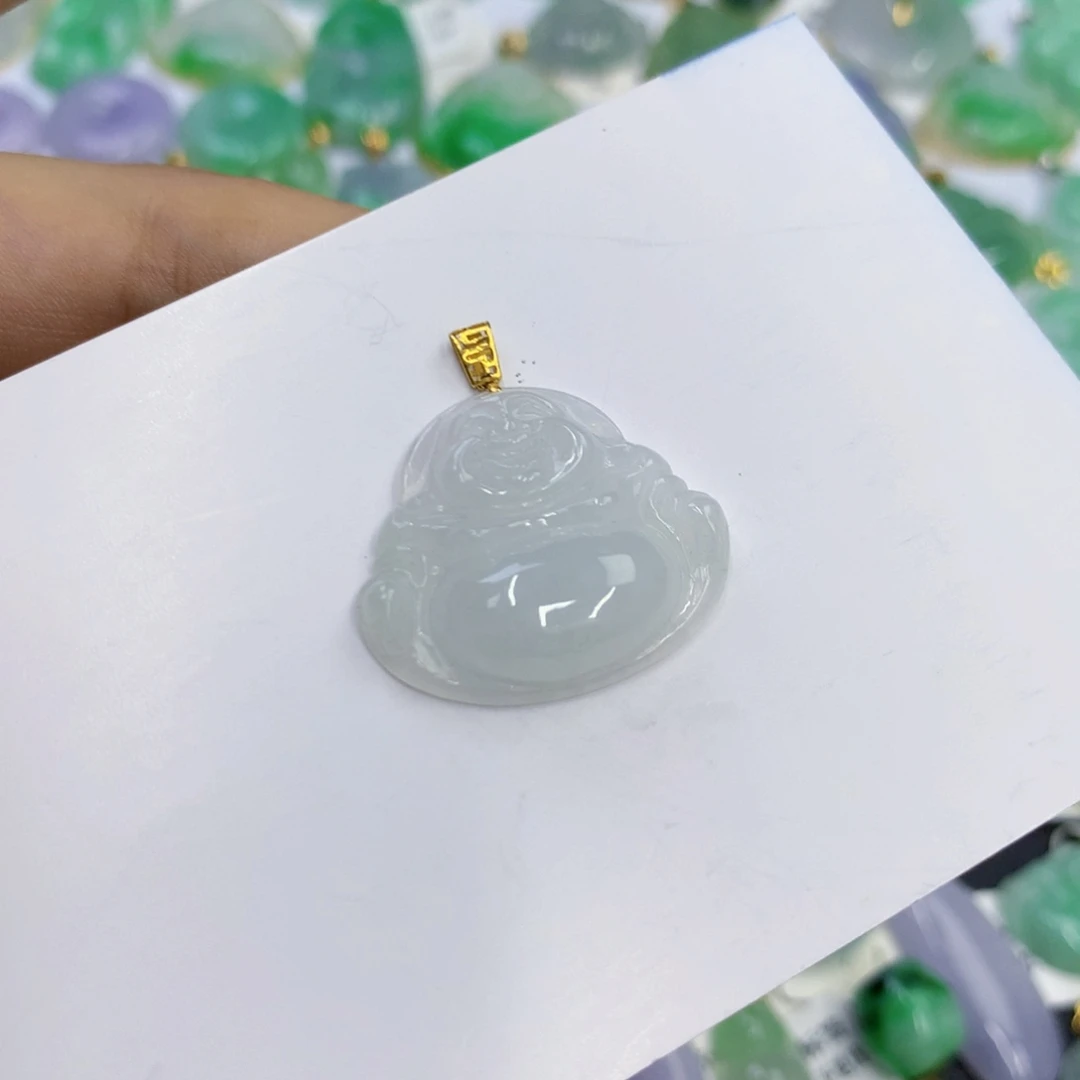 颈饰18K金镶嵌翡翠翡翠