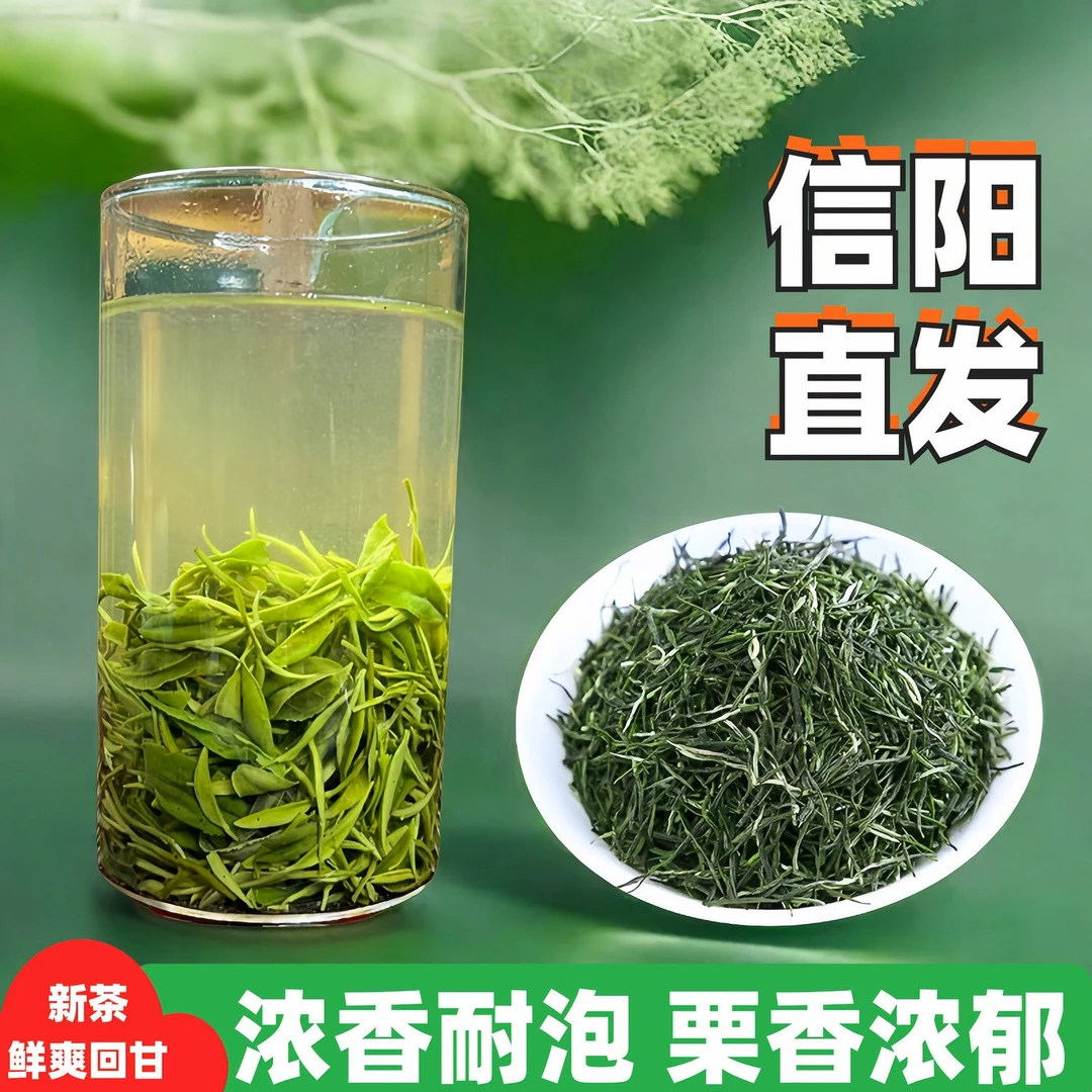 【栗香浓郁】2025信阳毛尖新茶高山手工产绿茶浓香耐泡嫩芽罐装茶叶