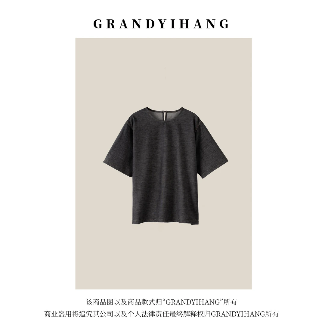 【艳姐推荐】夏季新款时尚简约百搭纯色短袖T恤上衣23922