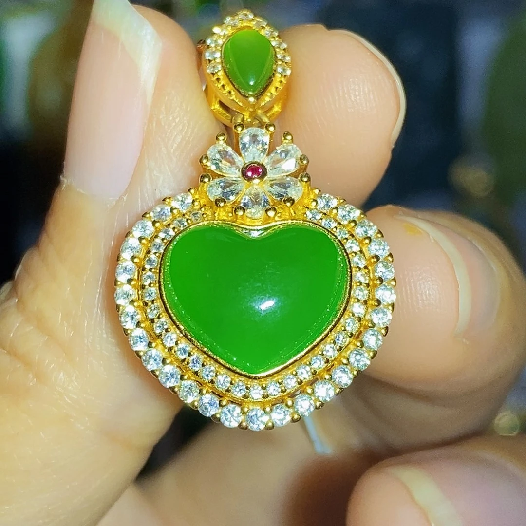 和田玉银S925镶嵌颈饰