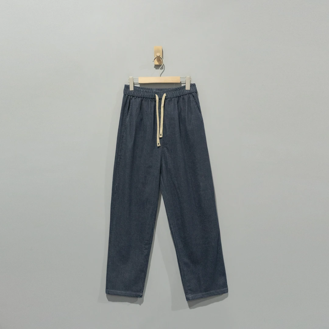 【且听风吟】0216440文艺棉松紧腰抽绳百搭牛仔裤  裤长95  臀围114