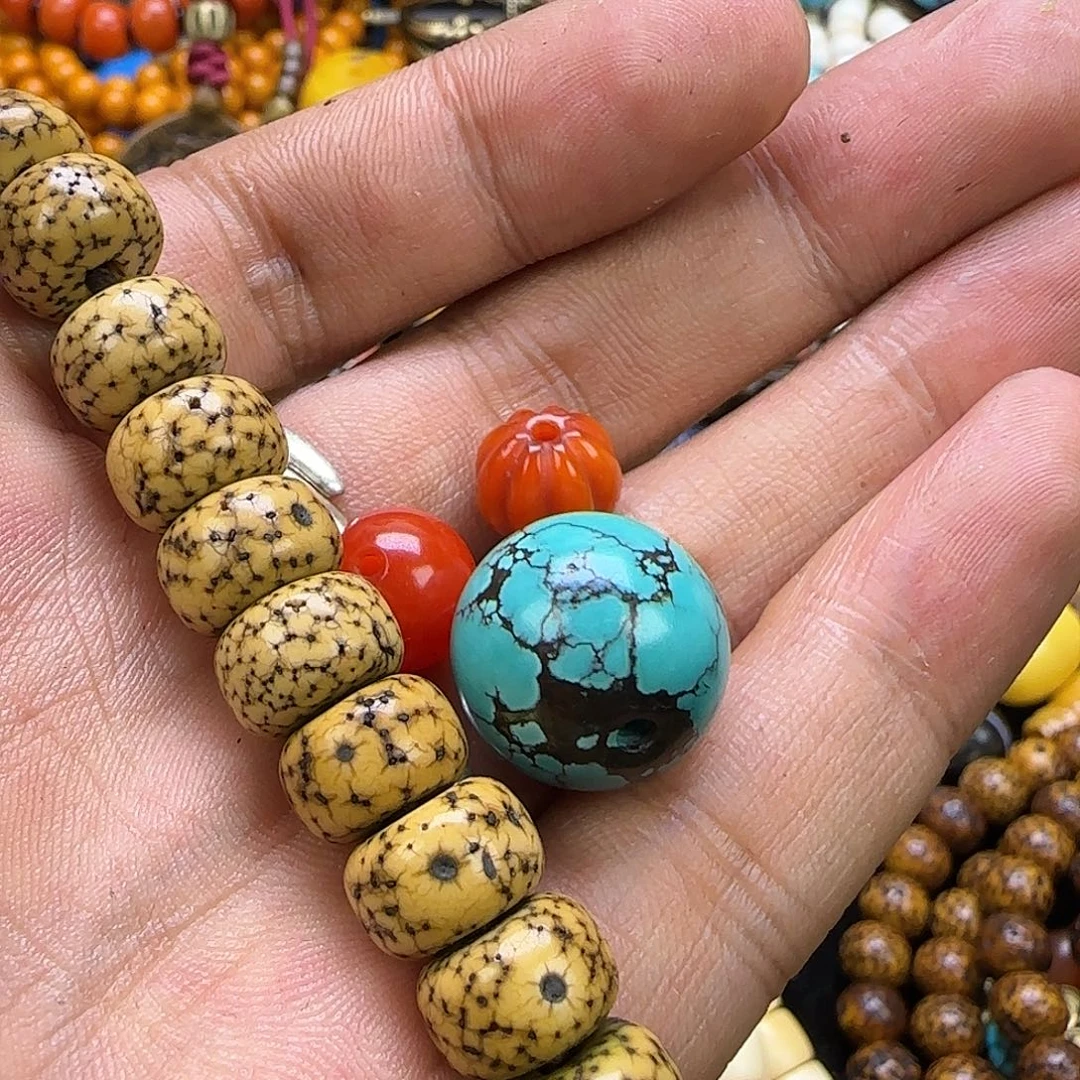大***红星月菩提吊坠藏传老星月菩提念珠