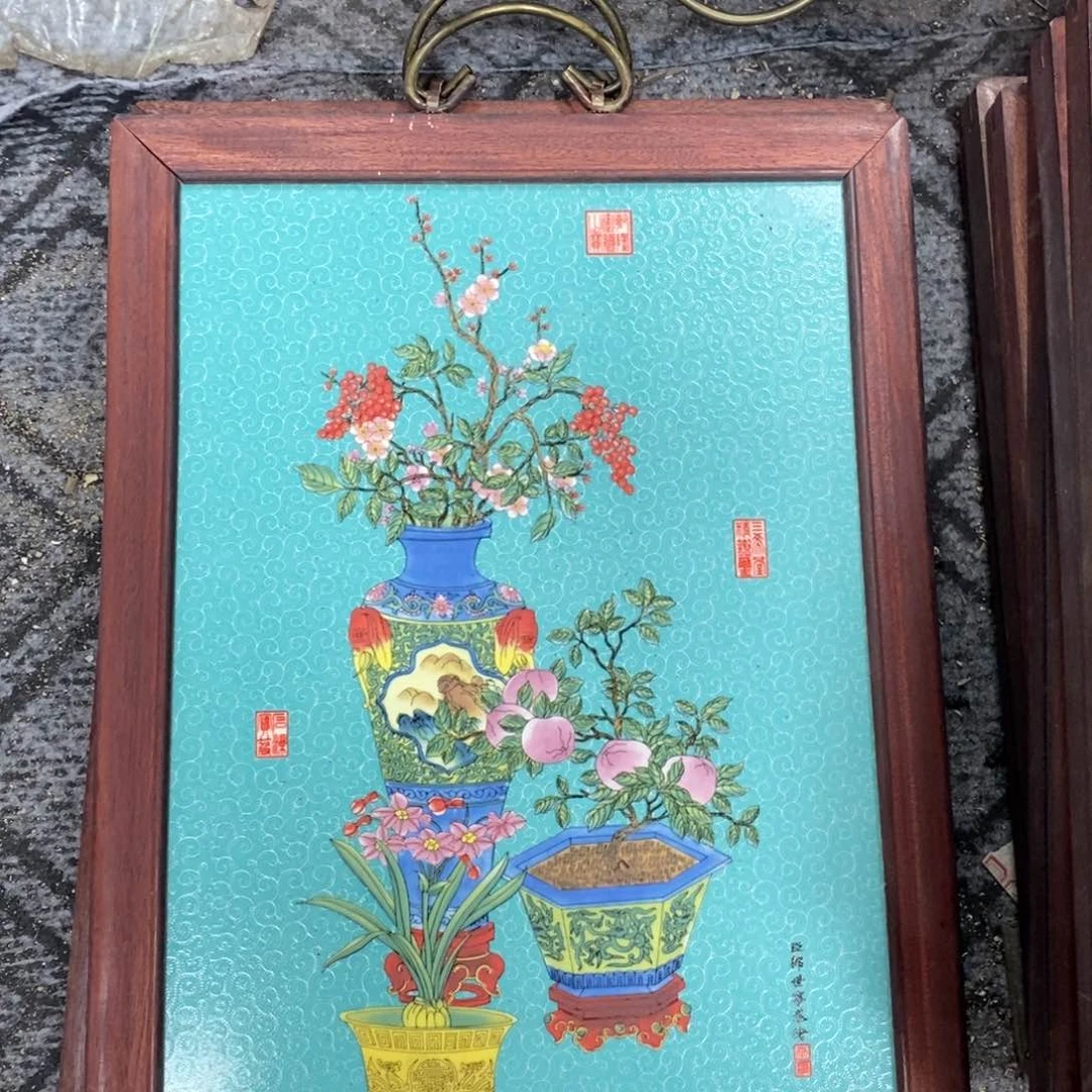 瓷片37*28*1景德镇瓷板画柴窑烧制