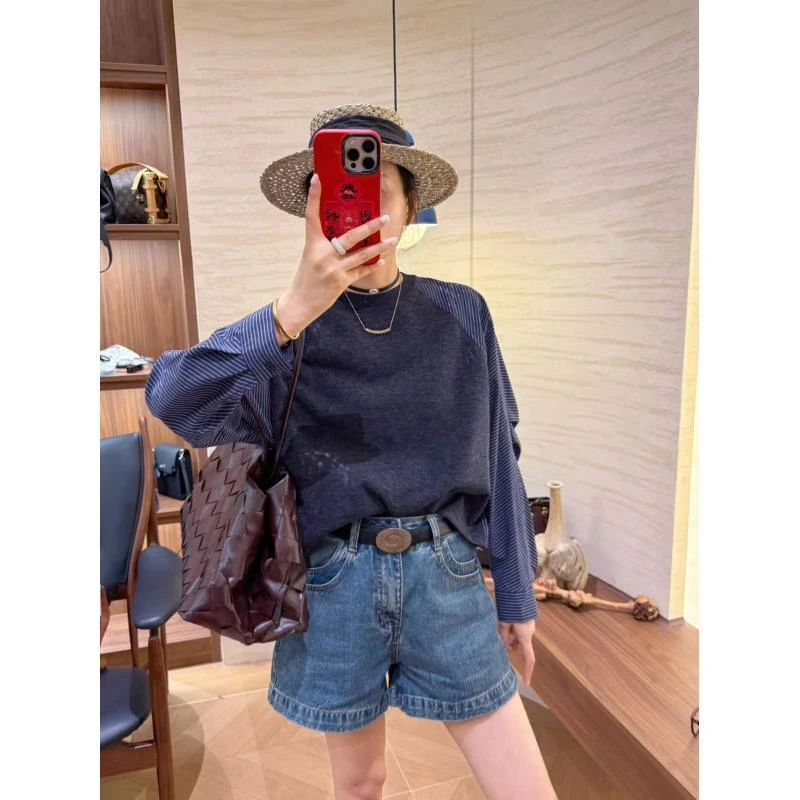 XMM.【AB面卫衣】早秋长袖针织时尚休闲百搭宽松秋季圆领打底-H7575