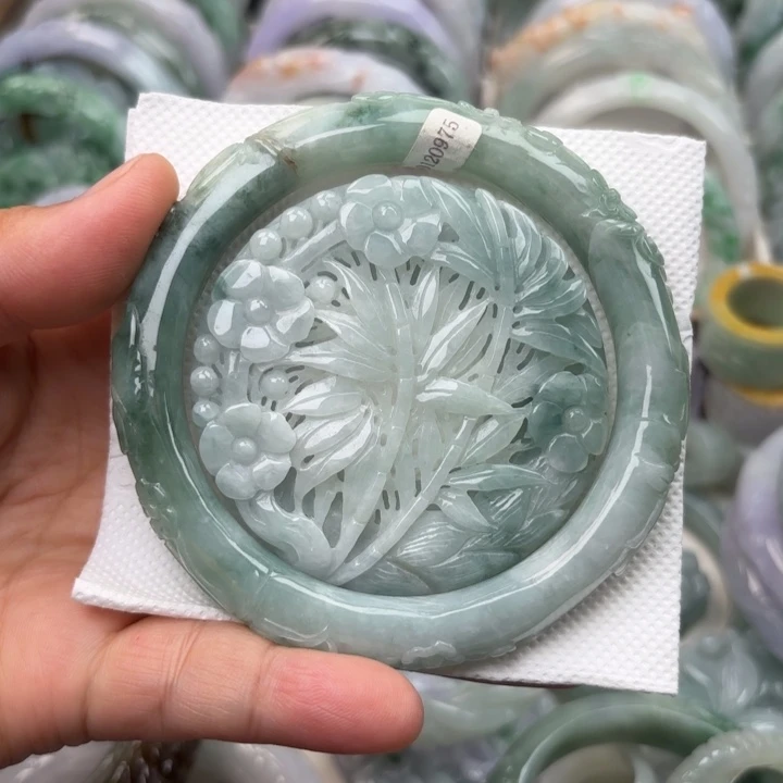 翡翠未镶嵌手镯63圈竹节206