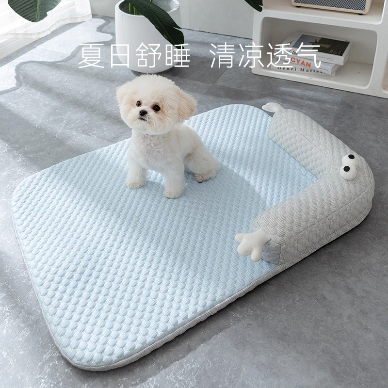 夏天大眼怪兽沙发狗狗垫子透气清凉小型犬春夏季狗床猫窝宠物狗窝