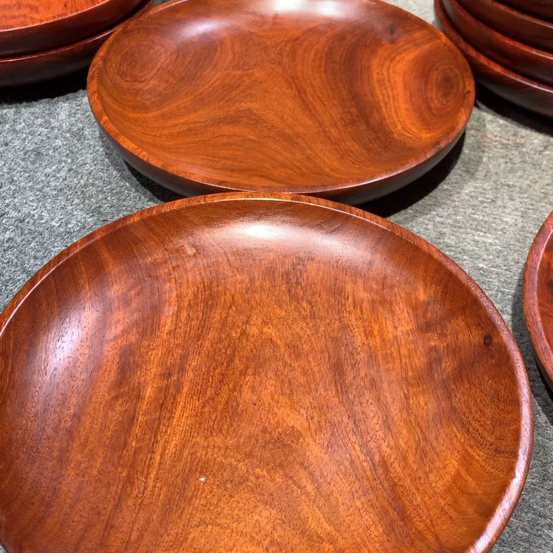 张***清木缅甸花梨木果盘2个