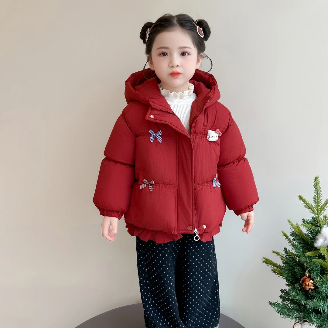 女童冬款加绒加厚棉服2025新款女宝宝洋气炸街保暖拜年服棉袄外套