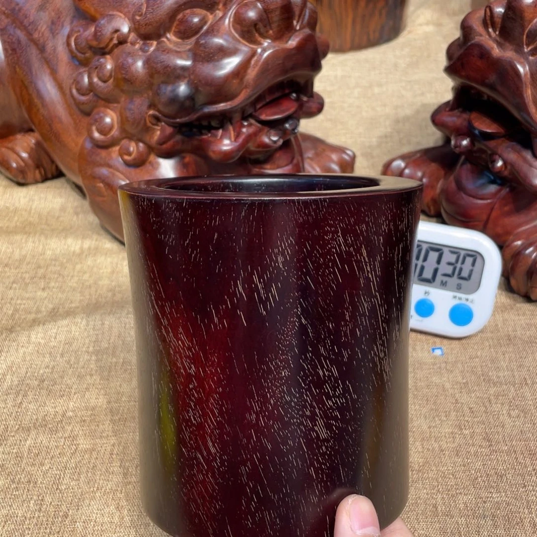 木缘***瓷笔筒小叶紫檀