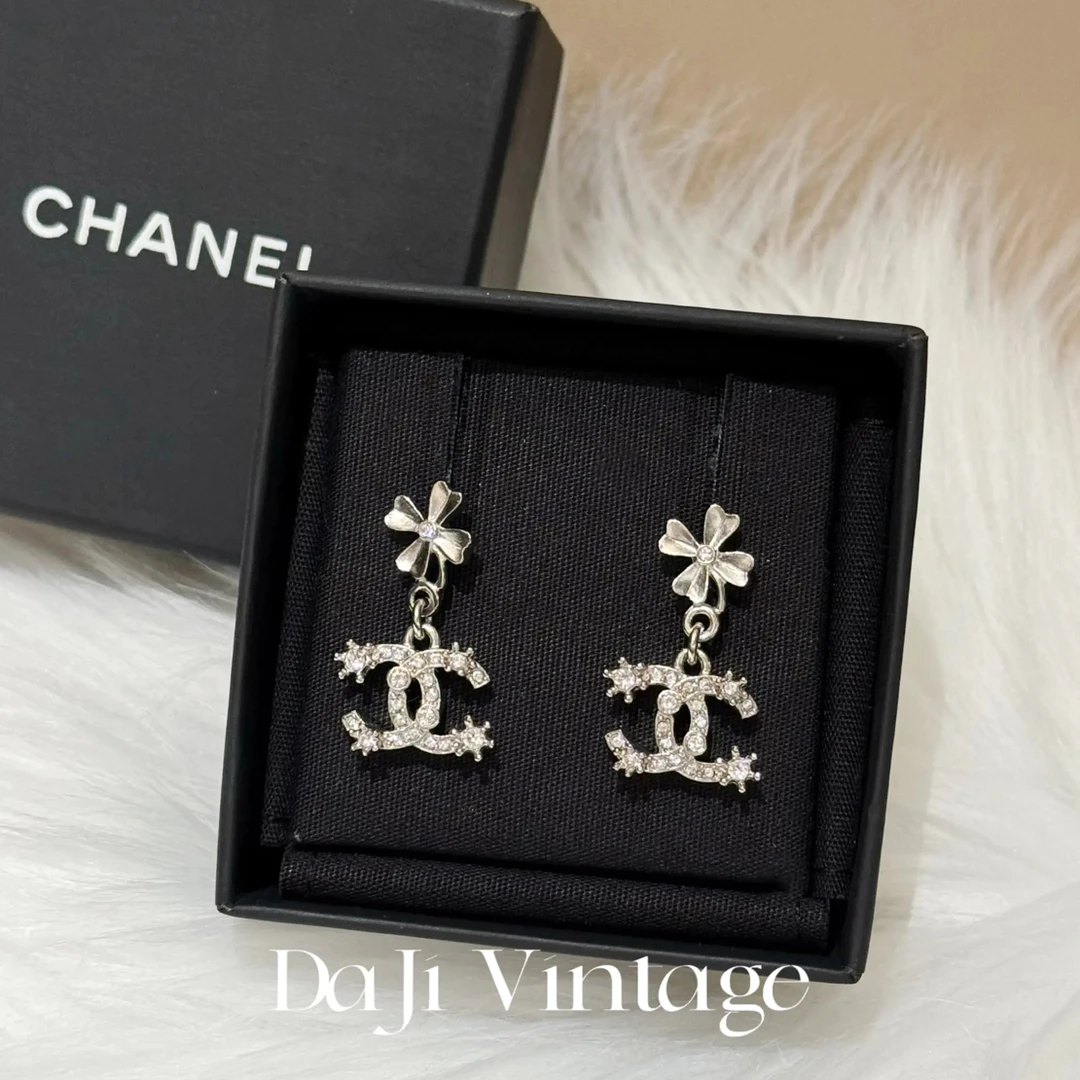 99新 Chanel/香奈儿 大吉中古/Chanel香奈儿雪花双c耳钉
