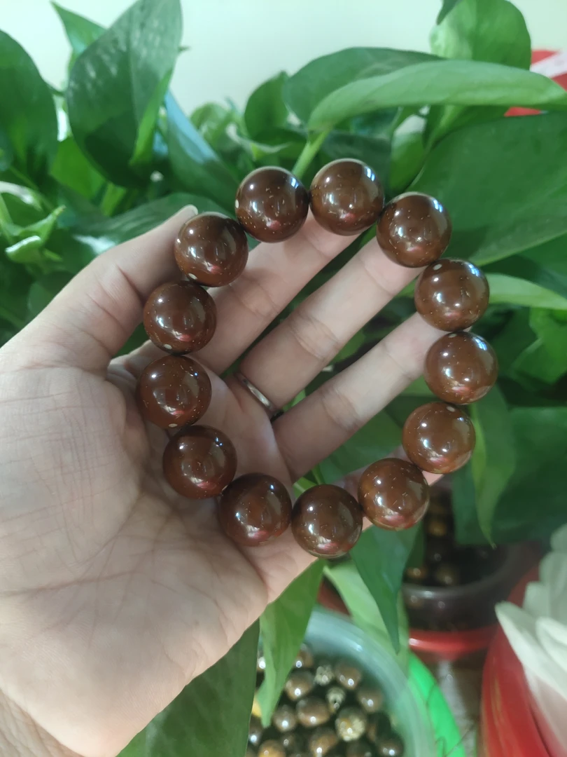 招财紫金鼠大光珠手串 精品料大光珠18尺