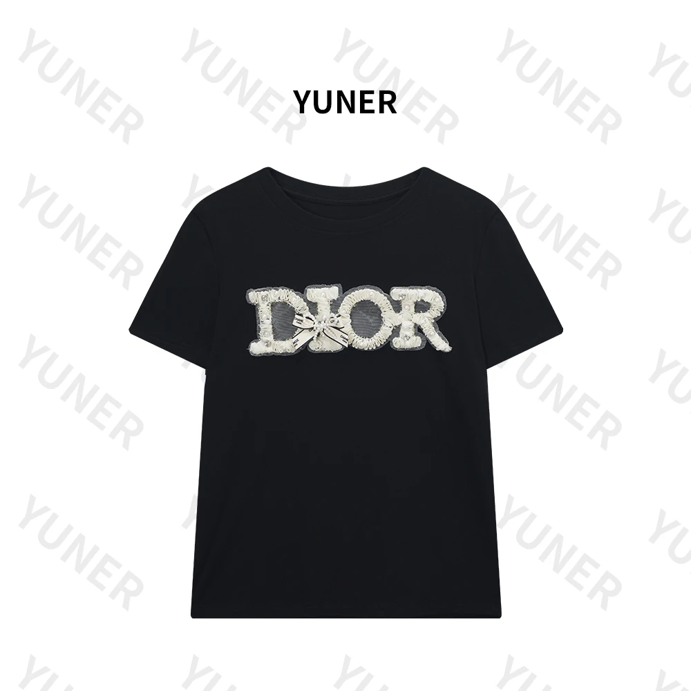 “小迪迪”南油高品质女装T恤百搭气质时尚轻奢重工镶钻上衣女