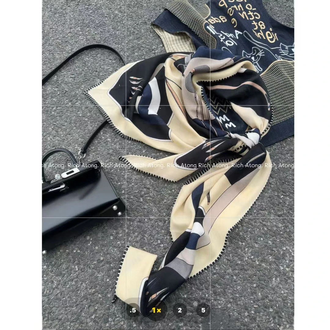 -【三角巾】-2025 早春分享搭配百搭拼色丝巾