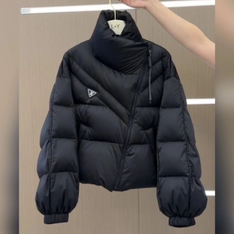 2025年新款棉服女冬短款韩版个性不规则棉衣设计感宽松加厚棉袄潮
