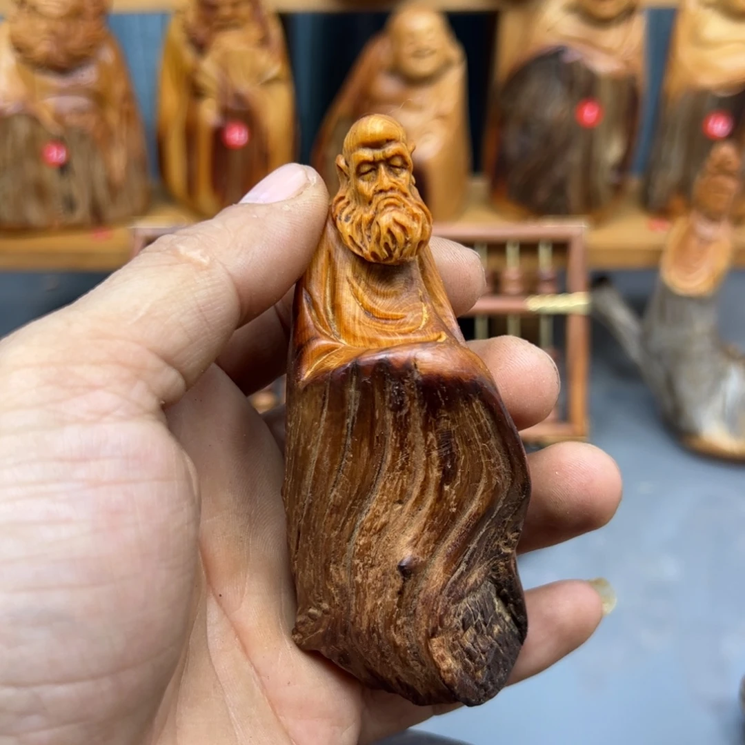 生***花木崖柏木摆件手把件