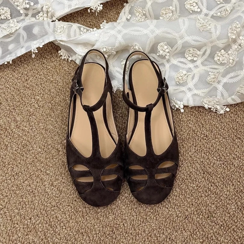 【香港DcSU专柜国际女鞋馆】皮版~法式气质镂空T型扣带玛丽珍夏季单